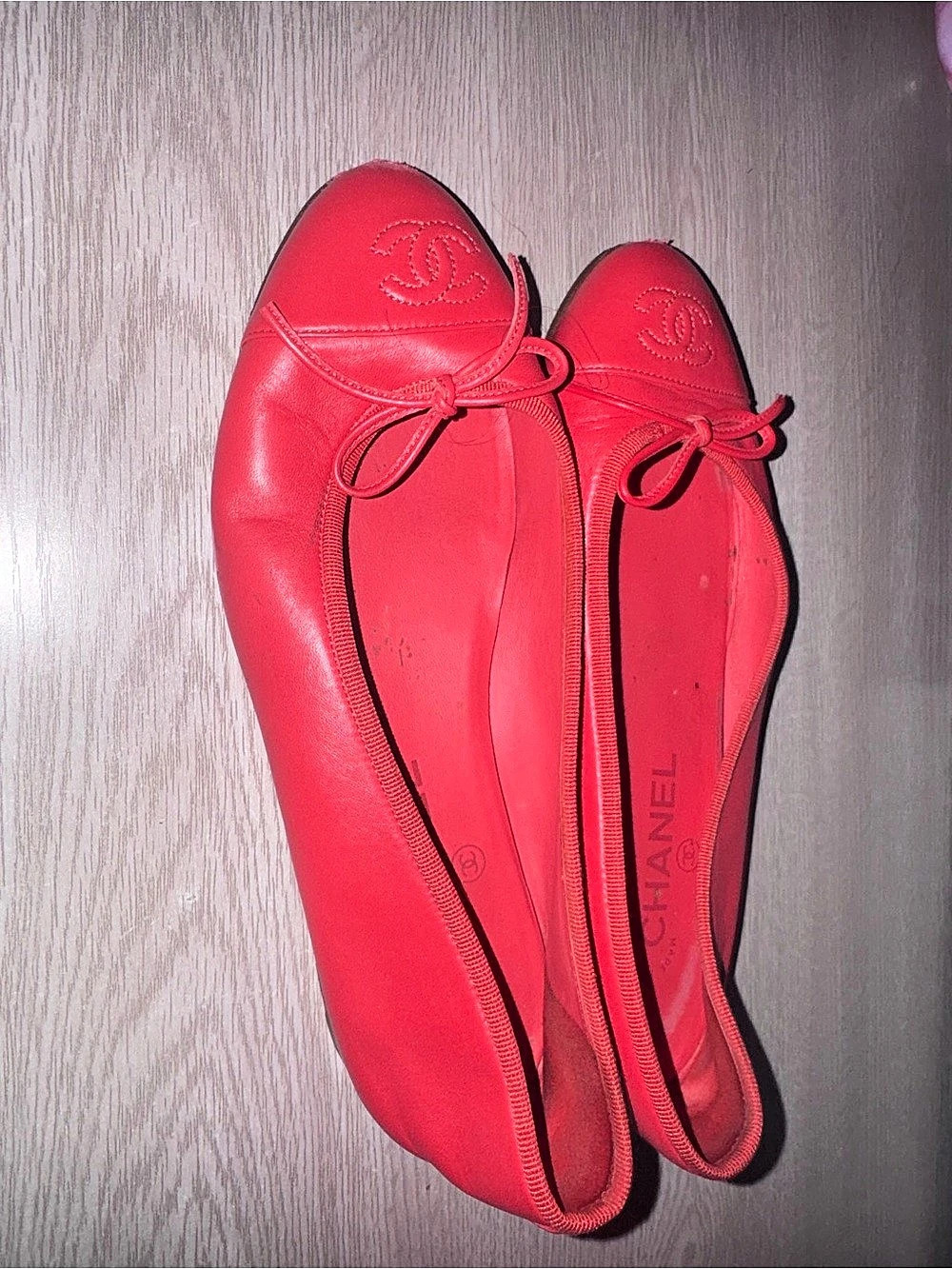 Chanel Ballerina Shoes in Red - Size 37